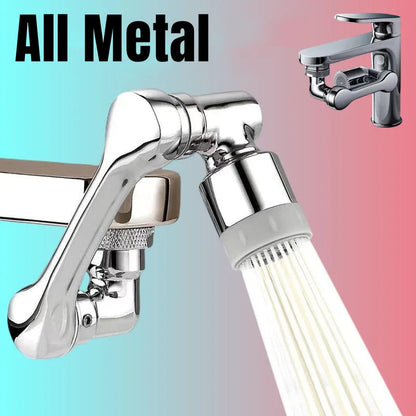 AquaTwist™ 1080° Rotating Faucet Sprayer – Universal Metal Tap Extender with Aerator Nozzle & 22/24mm Adaptor